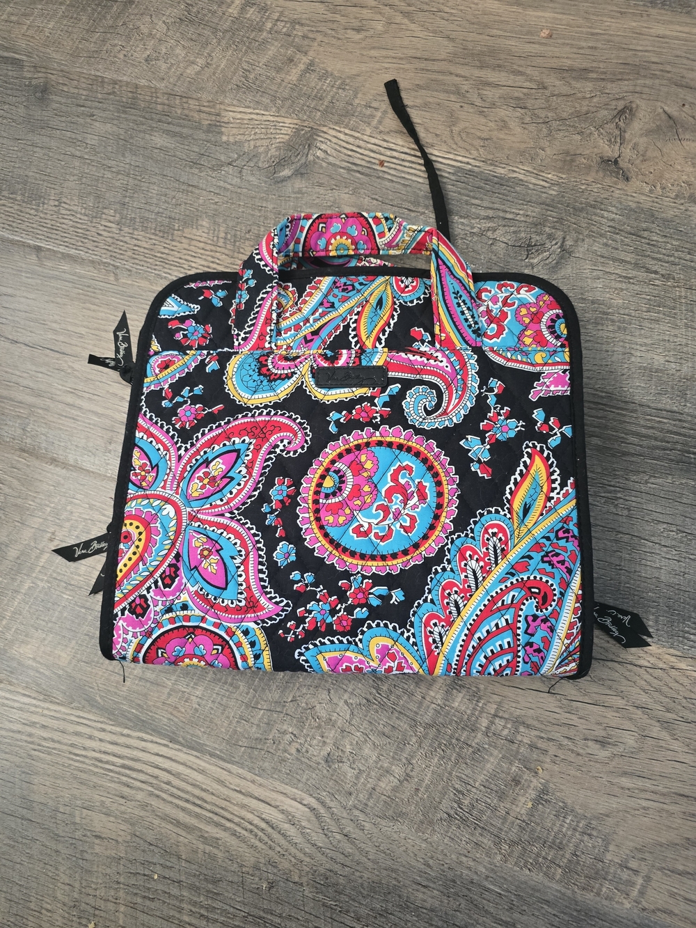 Vera Bradley Black Paisley Travel Toiletries Bag